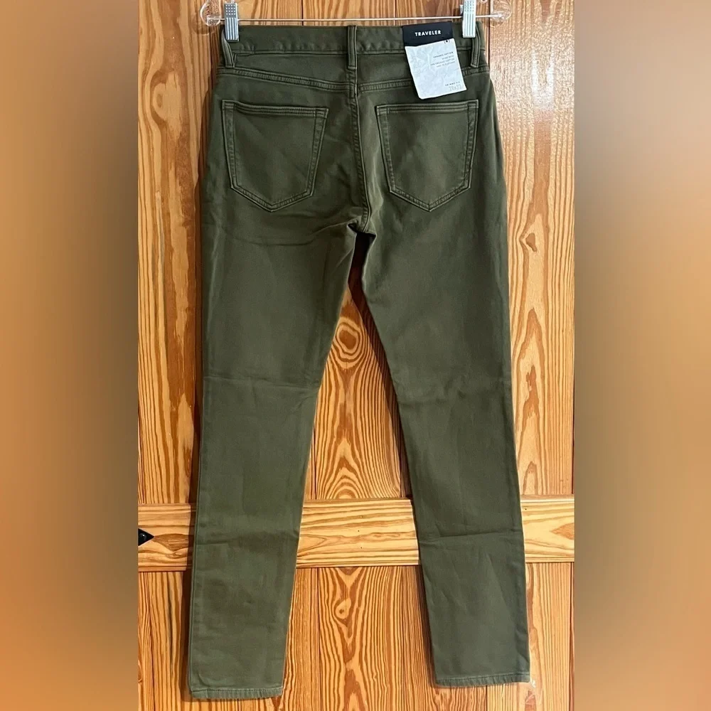 Banana Republic Men's Army Green Traveler Pant Slim Fit Stretch